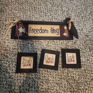 Freedom Ring and Inspirational Wall Decor Set